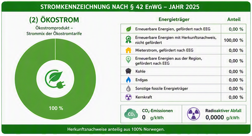 Stromkennzeichnung Ökostrom SWS 2025